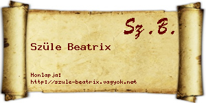 Szüle Beatrix névjegykártya